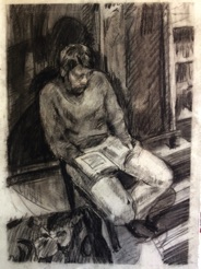 Aryeh with book
charcoal